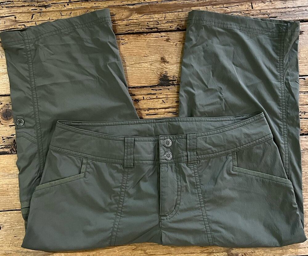 Exofficio Womens Capri Pants 2 Olive Green Roll Up Outdoors Hiking Size 2 NWOT